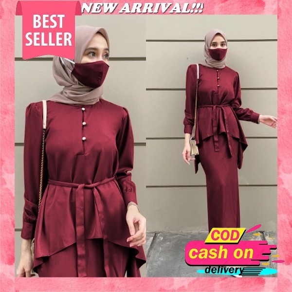 Gamis Kondangn Terbaru Wanita Sage Green Hijau Sage Dres Kondagan Gopi Saten Dresskondangan Kombi Ti