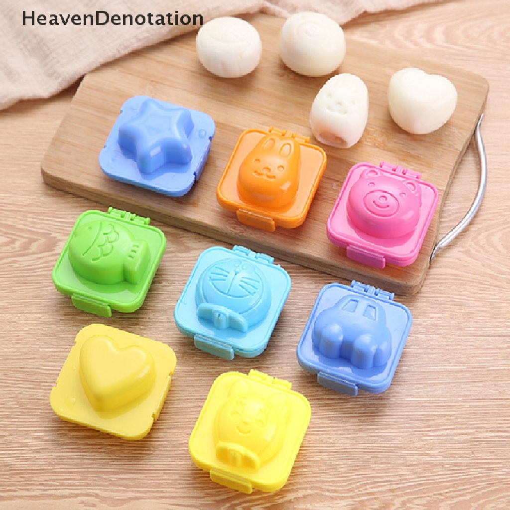 [HeavenDenotation] Cetakan Telur Lucu Kartun Bayi Rice Ball Mold 3D Egg Ring Bento Aksesoris Kelinci Beruang Ikan Telur Decorag Alat Dapur Gadget HDV