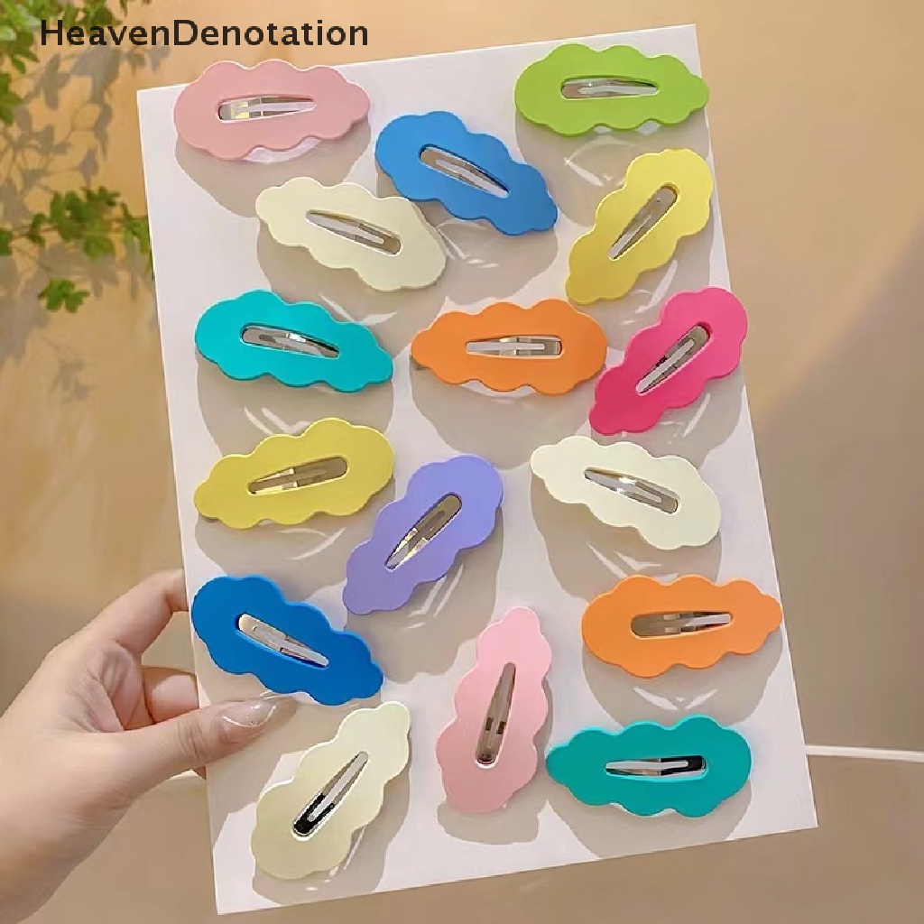 [HeavenDenotation] 5pcs Y2K Aksesoris Girly Lucu Permen Warna Gelombang Jepit Rambut BB Klip Manis Keren Kawaii Fashion Poni Klip Kpop Perhiasan Trendi Perempuan HDV