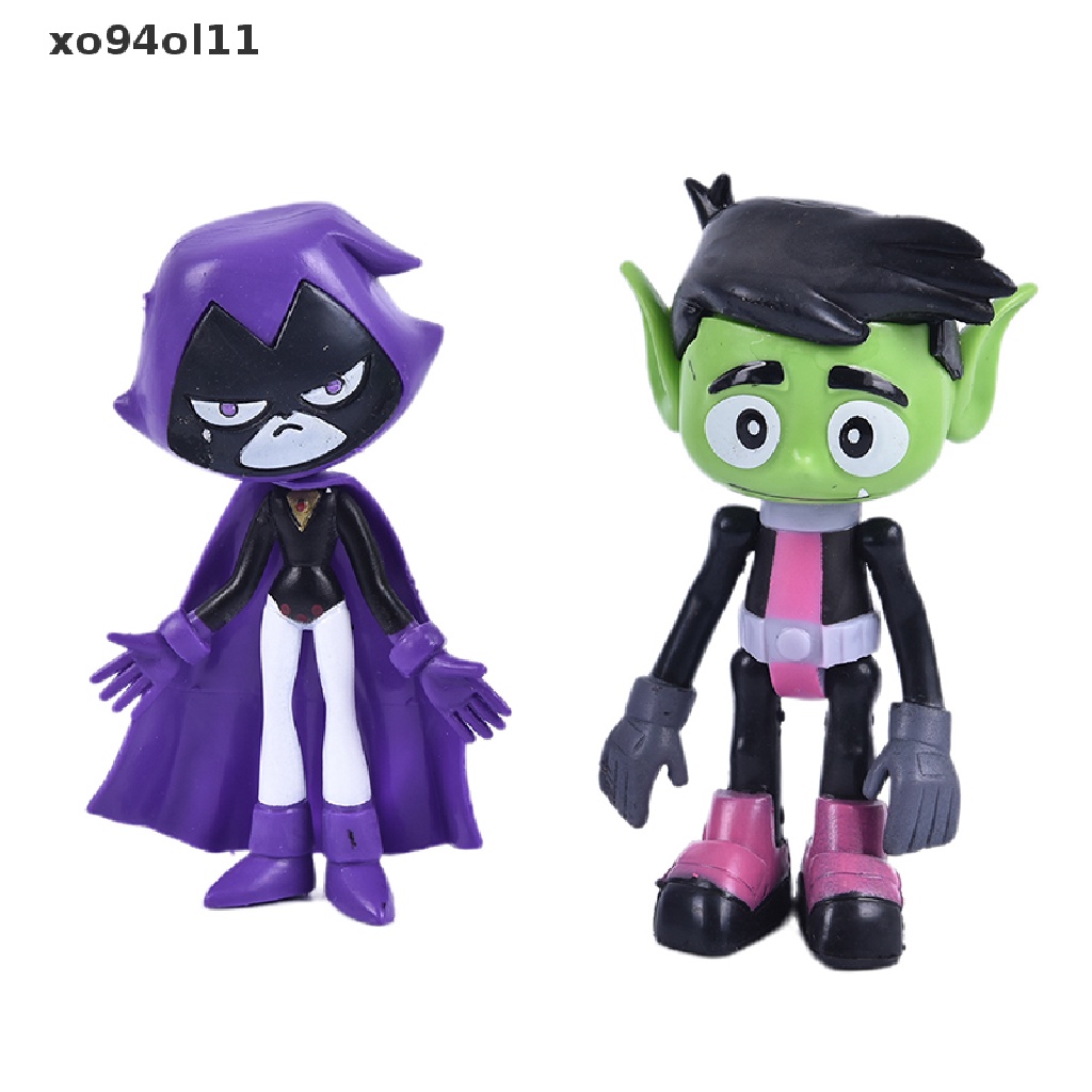 Xo 7pcs/Set Remaja Titans Go Robin Cyborg Beast Boy Raven Action Figure Mainan Anak Hadiah OL