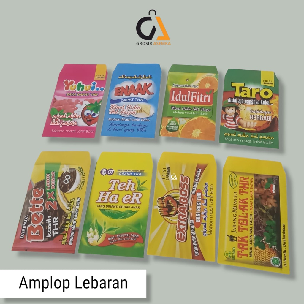 Amplop Lebaran Idul Fitri ISI 10 Pcs Grosir Motif Karakter Lucu