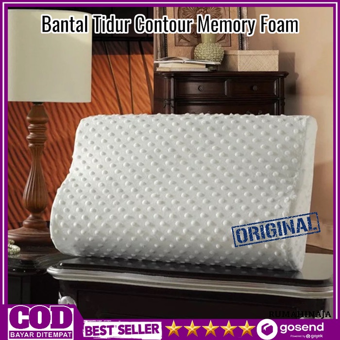 Bantal Contour Memory Foam Empuk Anti Kempes Tidur Kesehatan Leher