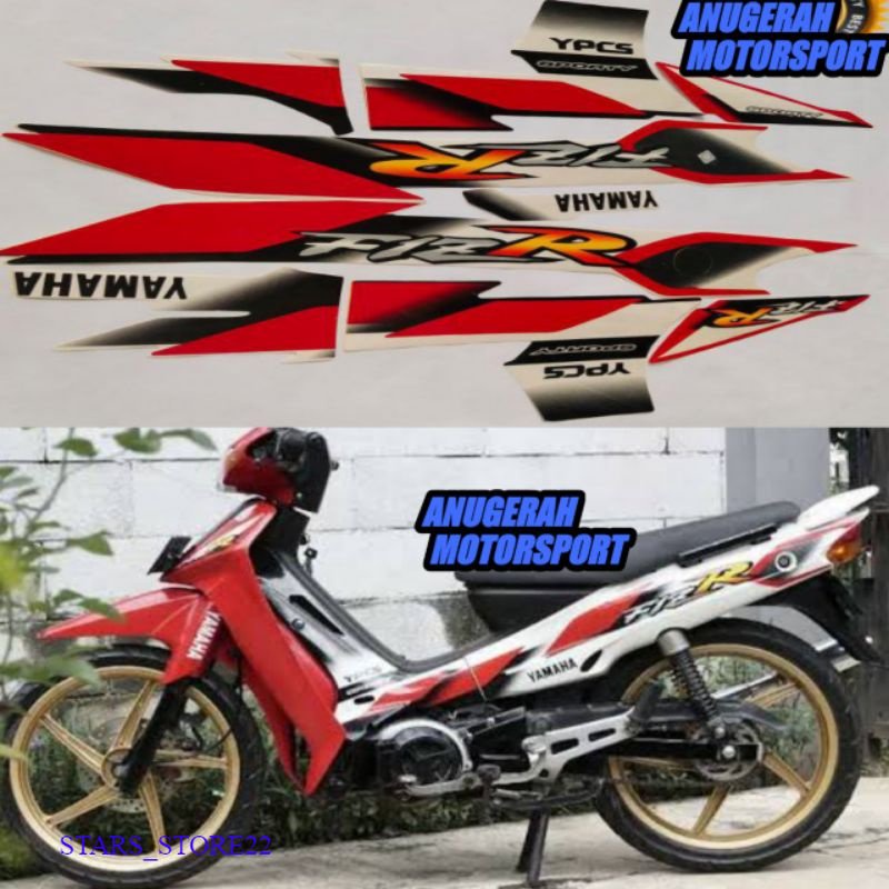 (ORI) striping / sticker lis body Yamaha fizr / fiz r / f1zr 2001 2002 merah putih ORIGINAL