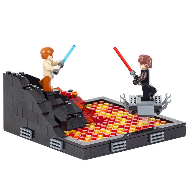 Moc Creative Series MOC2058-A Obi-Wan VS Anakin Mustafa (Ada Minifigures) Puzzle Rakitan Mainan Blok Bangunan