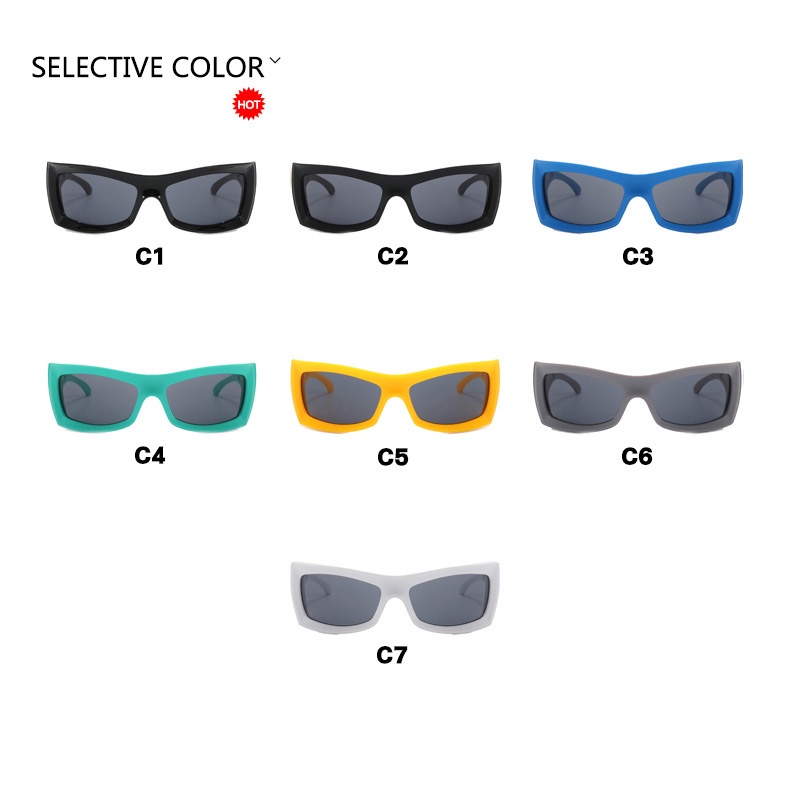 (YUZHU) Western Fashion Oversized Frame Sunglasses Mode Baru Bersepeda Olahraga Y2K Sunglasses