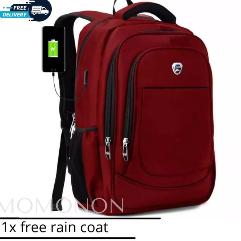Nar16 RANSEL ANAK SEKOLAH SD SMP Tas Pria Polo Power Bag Tas Ransel Asli USB Tas Kantor Pria Tas Ran
