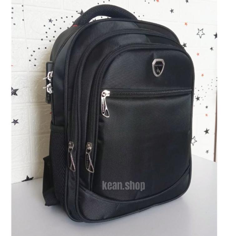 BOOMING POLO GIVES 15 Inch Tas Ransel Kerja Ransel sekolah POLO Original Import + usb + raincover