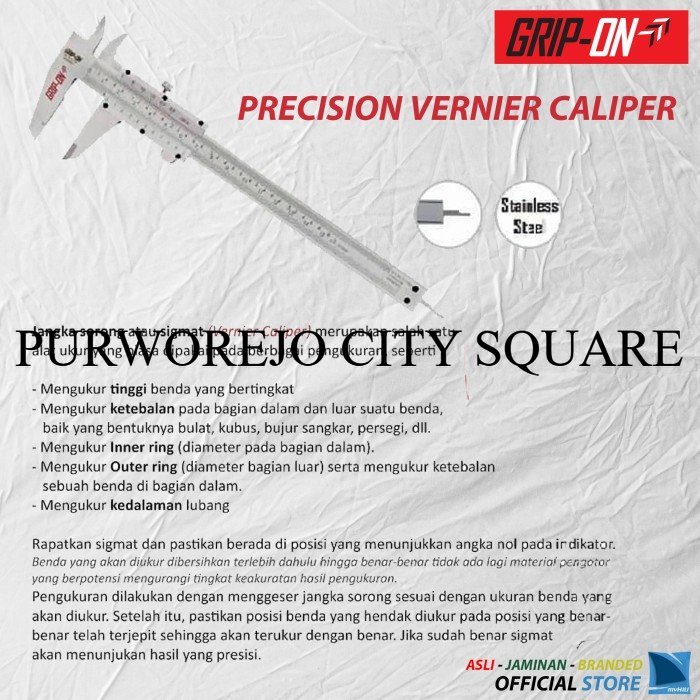 Spesial Kaliper Sikmat Presisi Manual 6" - Precision Vernier Caliper GRIP-ON