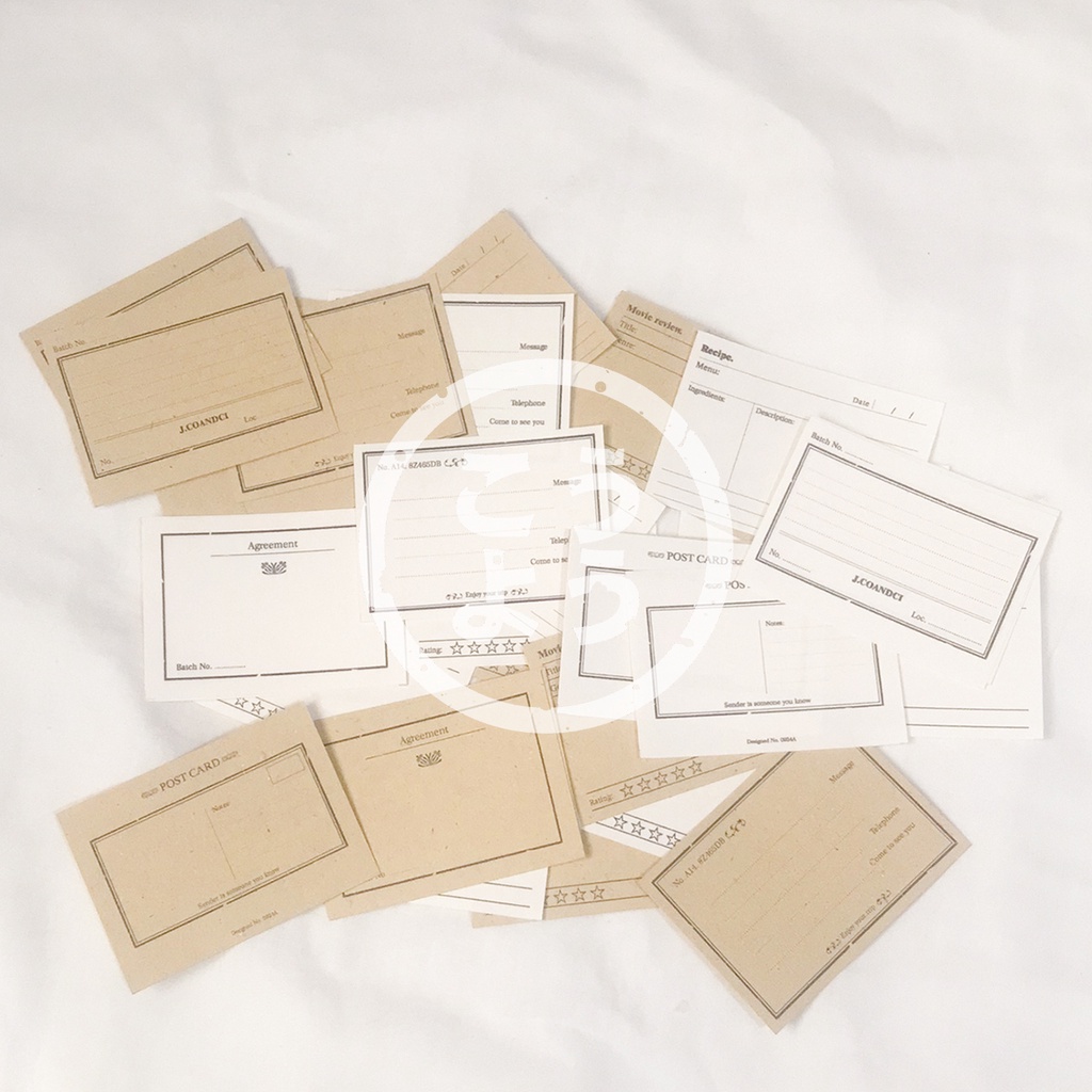

32 pcs Simple Memo Vintage untuk Jurnal / Scrapbook (Pack K2)