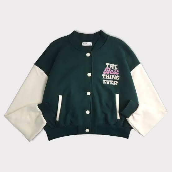 JAKET BASEBALL VARSITY KOREAN GREEN THE BEST THING TERBARU TERMURAH