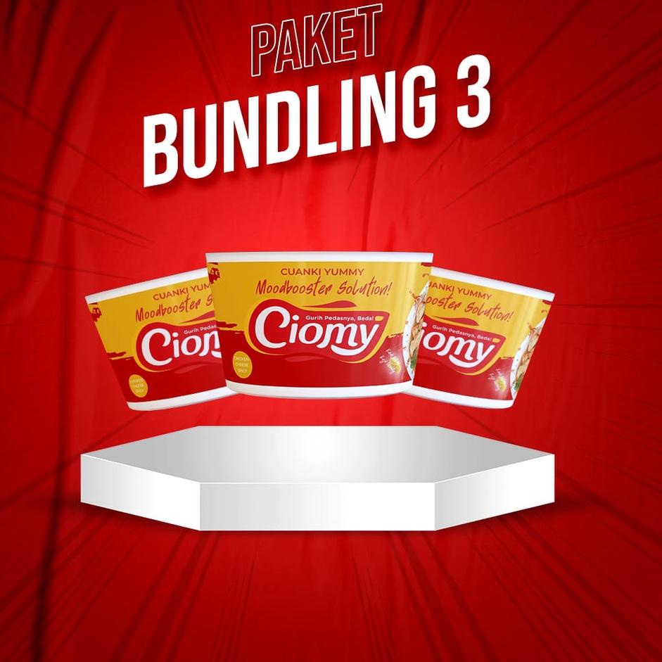 

[KODE 1920] Paket Promo Hemat Bundling 3 Cuanki Cheese Cup Instan Komplit Tahu Lidang Kering Toping Cireng Crunchy Ciomy