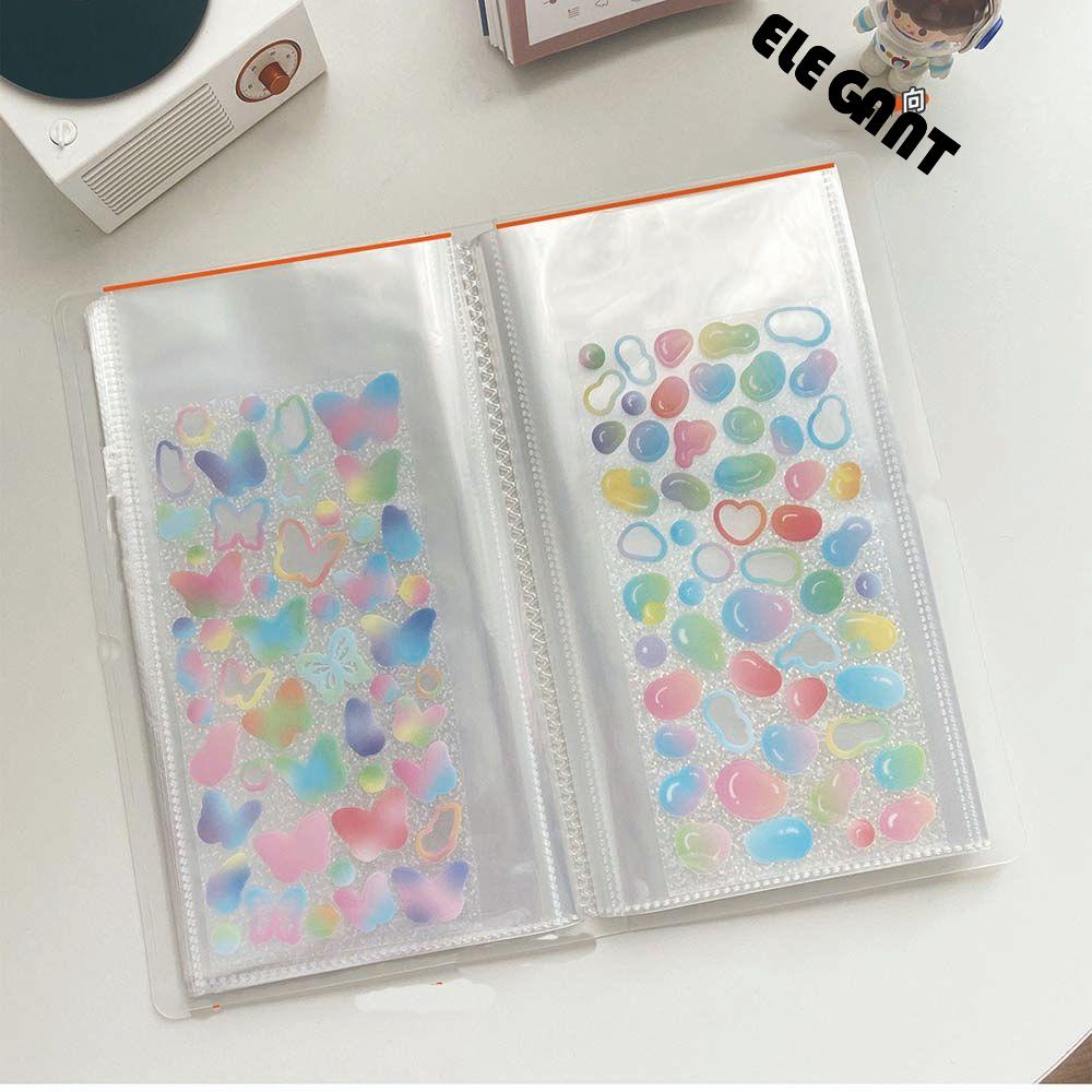 [Elegan] Sticker Album Portable Awet Idol Card Sticker Paket Display Organizer Tempat Penyimpanan Kartu Alat Tulis