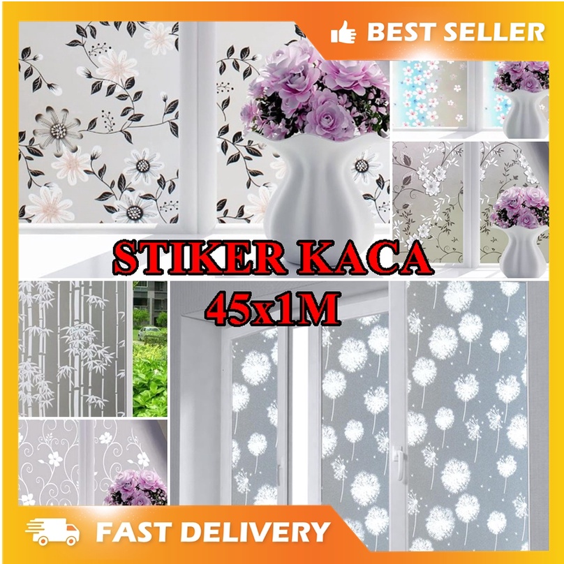 45 CM X 1 METER COD BAYAR DITEMPAT STIKER KACA STICKER WINDOW FILM/SUNBLAS MOTIF