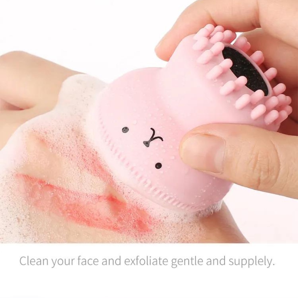 Alat Pembersih Wajah Silikon Karakter Gurita Sponge Octopus Spon Pembersih Wajah Facial Brush