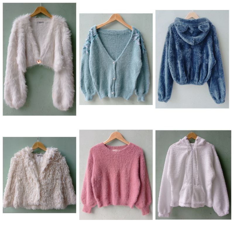 Cardi Fuzzy, Sweater Fuzzy, Hoodie Sherpa
