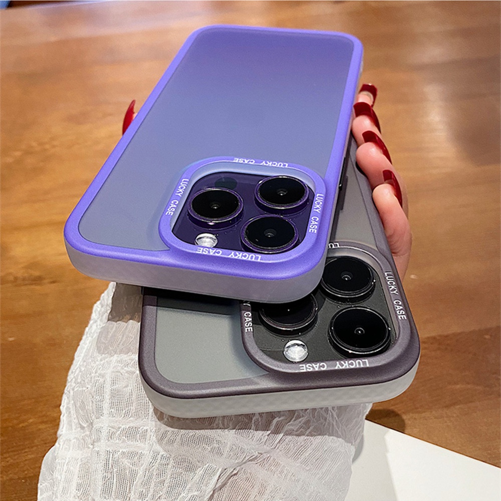 IPHONE Imd Gradient Matte Phone Case Untuk Iphone14Plus13 14 Pro MAX Casing Silikon Lembut Untuk Iphone12 Pro MAX Casing Tahan Guncangan