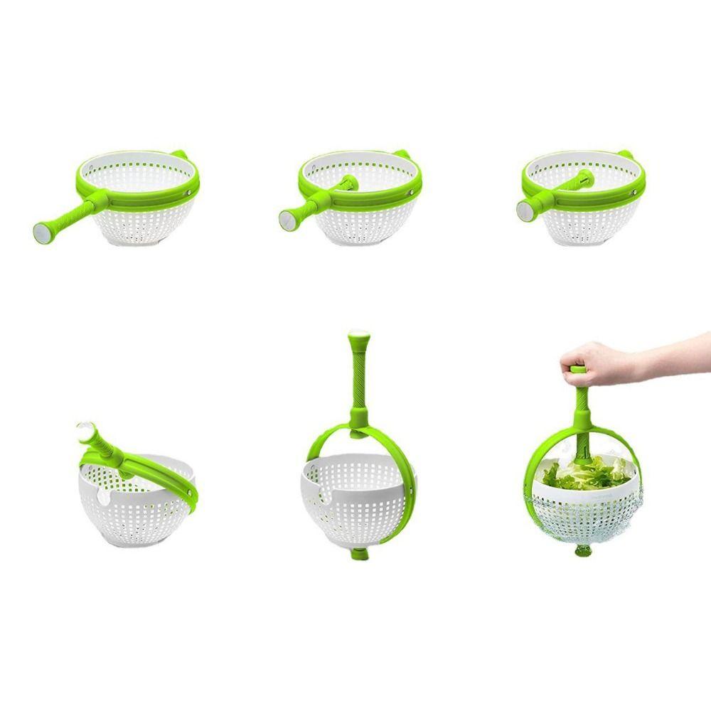 Solighter Colander Salad Spinner Portable Saringan Buah Gadget Dapur Alat Pembersih Sayuran Double-layer