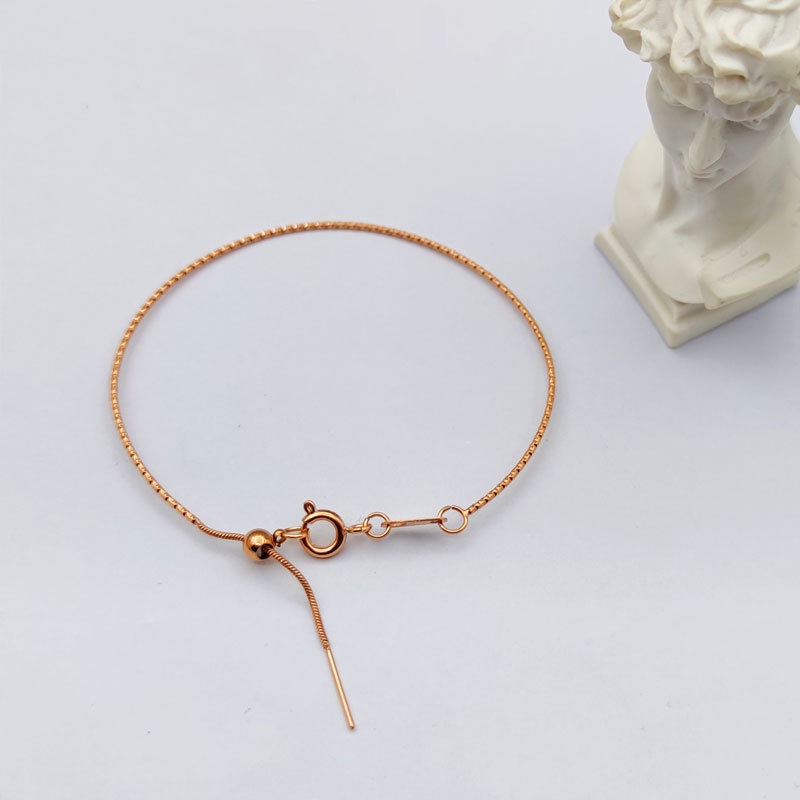 Gelang Tangan Titanium Steel Lapis Emas 18K Anti Air / Alergi Gaya Korea / Jepang Untuk Wanita