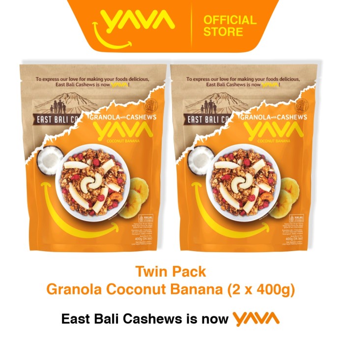 

YAVA Twin Pack Granola Coconut Banana (2 x 400g)