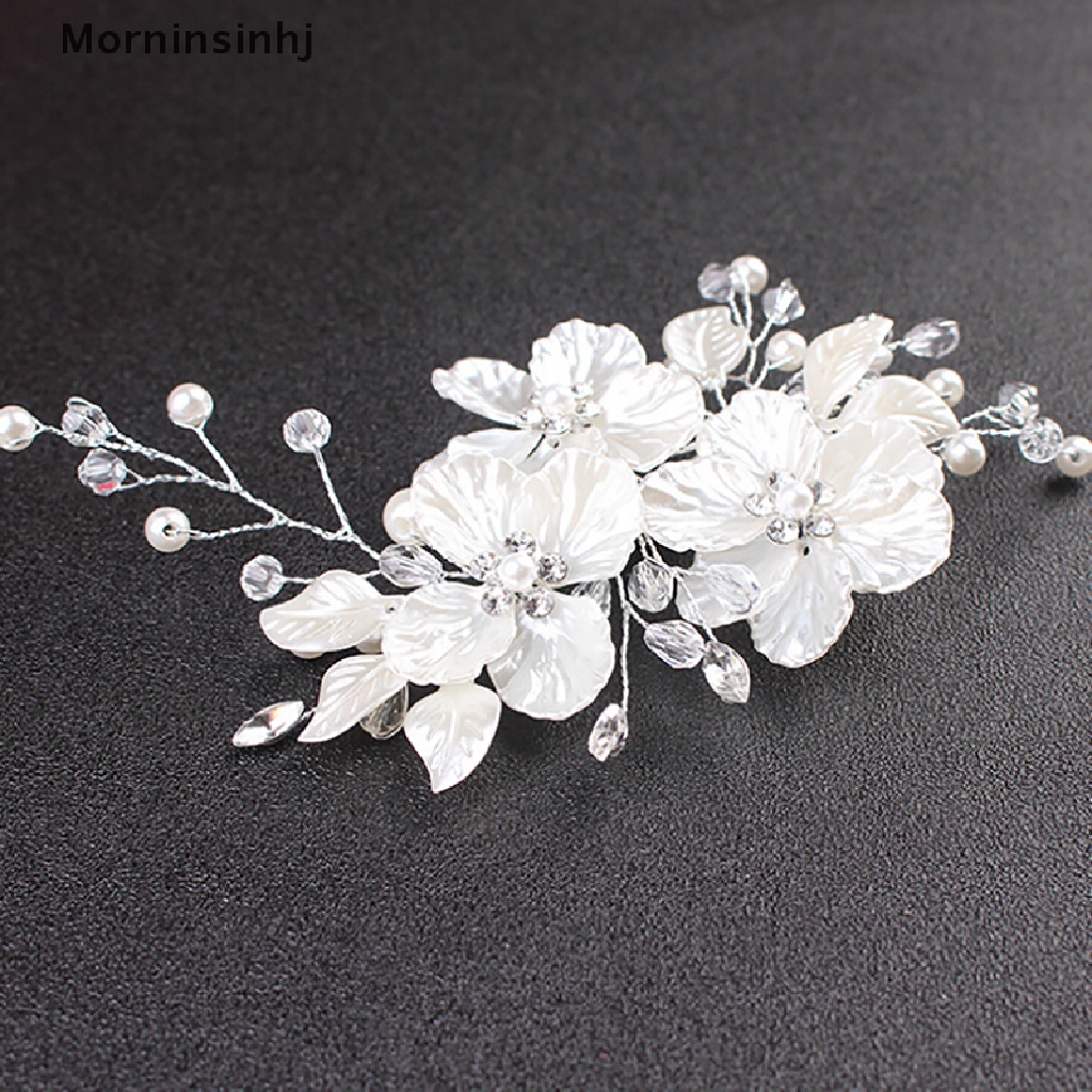 Mornin Bridal Kristal Mutiara Bunga Hair Clip Perhiasan Rambut Pernikahan Aksesori Rambut id