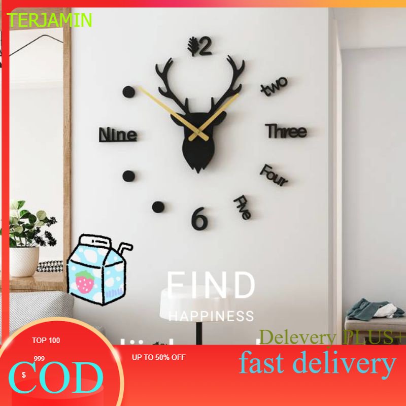 JAM MODEL RUSA 3D ACRYLIK 70CM