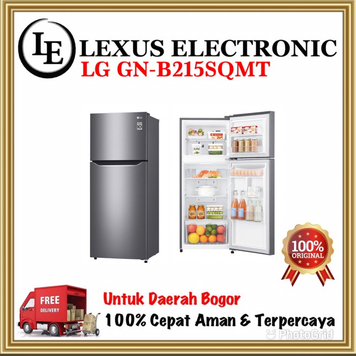 PROMO MURAH KULKAS LG GN-B215SQMT GN B215SQMT LG SMART INVERTER ORIGINAL