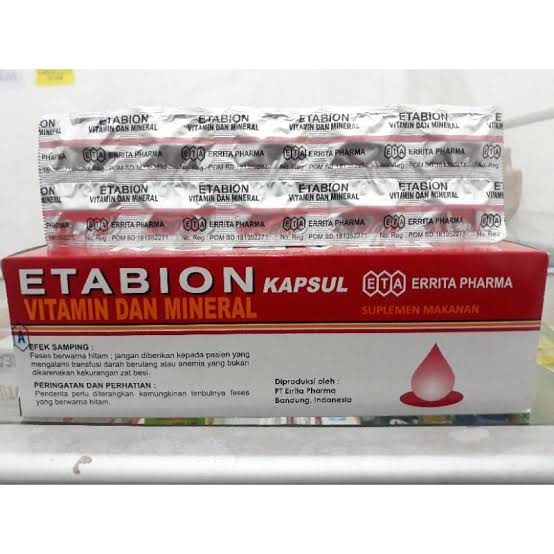 Etabion kapsul Multivitamin Dan Mineral Tambah Darah Strip ORIGINAL-BPOM