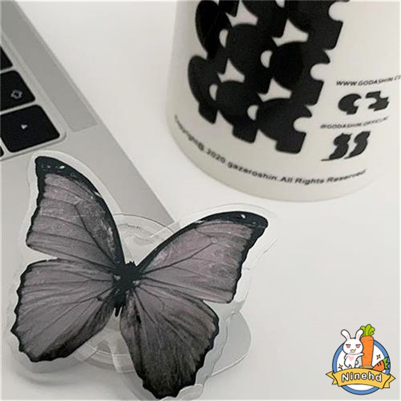 Phone Holder Airbag Black Butterfly Telescopic Suction Cup Type Perekat Stiker Belakang Ins Style Back Lazy Silicone Removable Stand Holder Untuk iPhone 14 13 12 11 Pro Max8 7 6 Plus