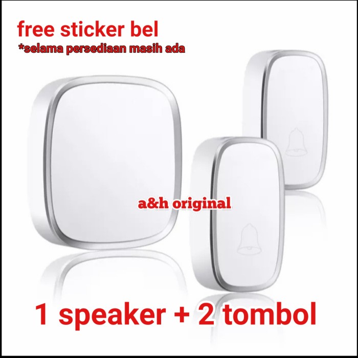 Bel Rumah Bel Rumah Wireless Waterproof Door Bell Pintu 2 Tombol to 1 Speaker(R5E6) Bel Pintu Rumah 