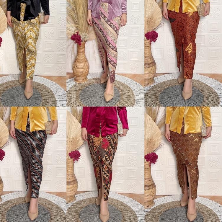 STOK TERBATAS ROK SPAN batik BELAH DEPAN / SEPAN belah