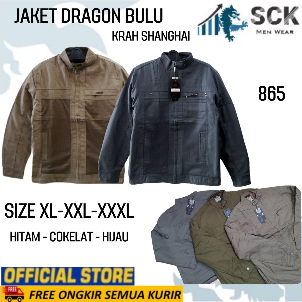 Jaket Pria JINWU 865 Parasut Dalam Bulu Kerah Shanghai Kombinasi / Pakaian Bapak ukuran XL-3XL (JUMBO)  - sckmenwear GROSIR