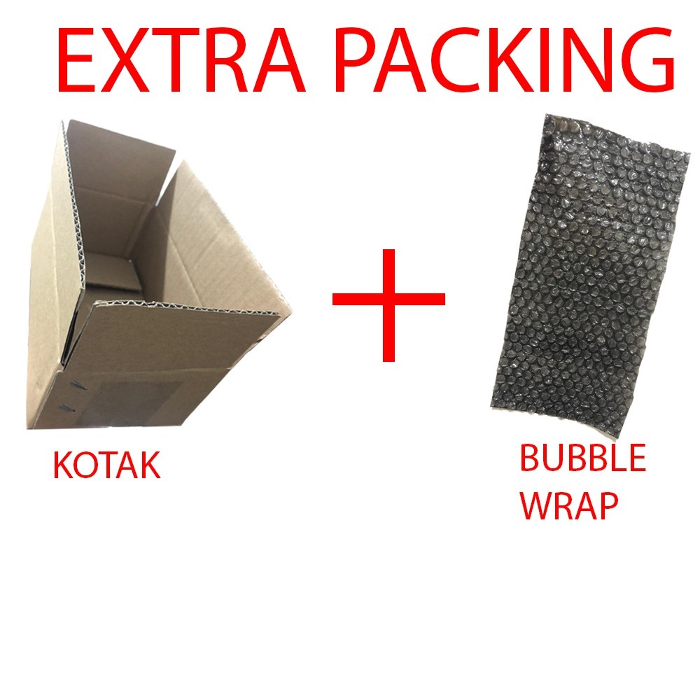 

Kardus dan Bubblewrap packing tambahan