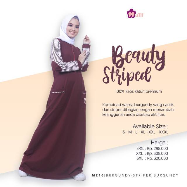 MuTif 100% ORI | Gamis Mutif 216 Burgundy - Stripper Burgundy | Gamis Kaos Mutif