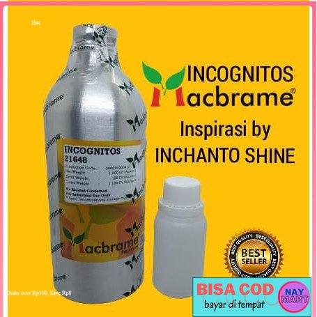 PARFUME INCOGNITOS BIBIT PARFUM MURNI 100 ML BY MACBRAME .INSPIRASI INCHANTO SHINE SHOLAT