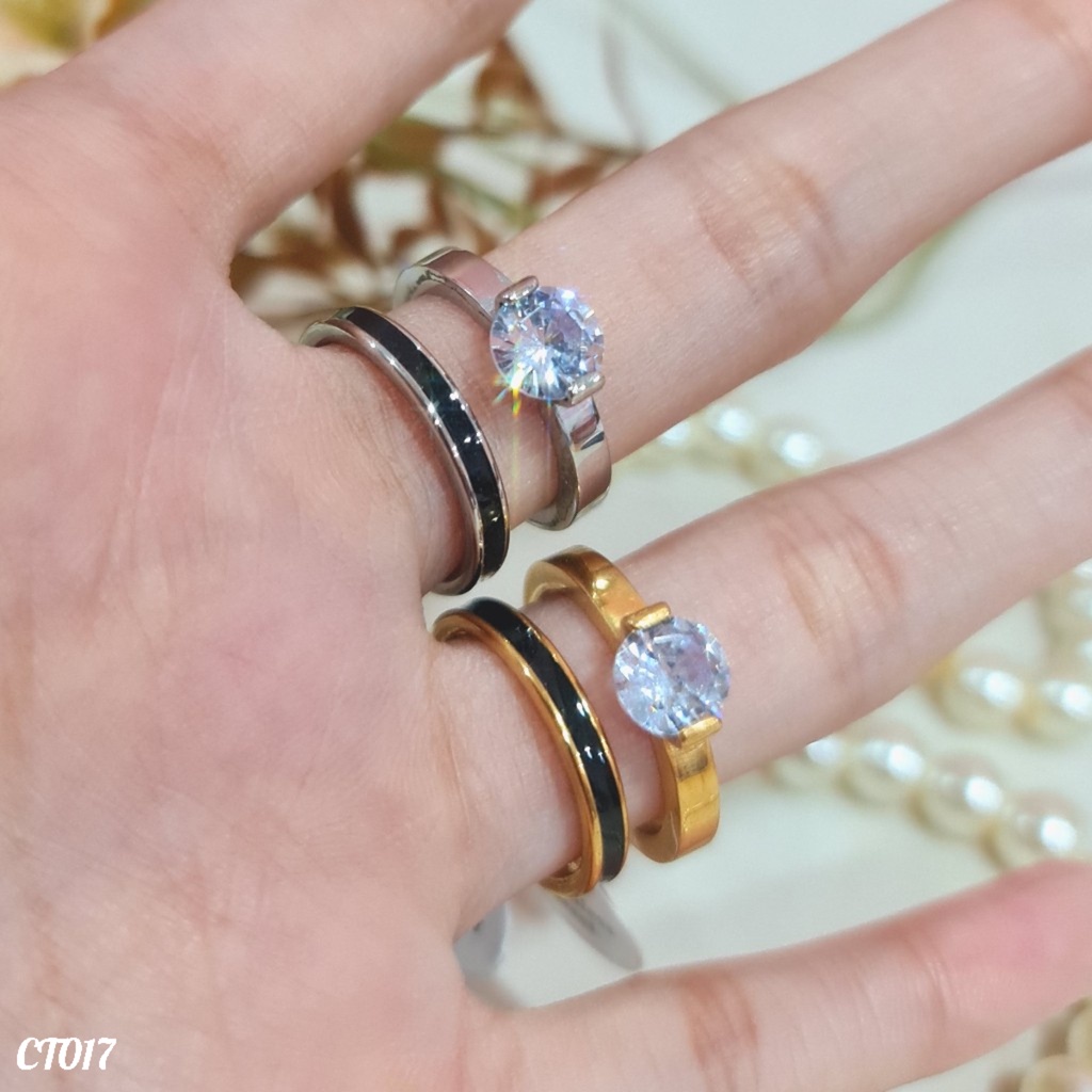 PGX Cincin Titanium Couple Tunangan Aksesoris Fashion Perhiasan Anti Karat - CT017