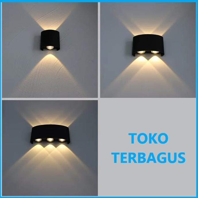 Lampu Dinding Minimalis Hitam Wall Lamp Indoor Outdoor Berkualitas