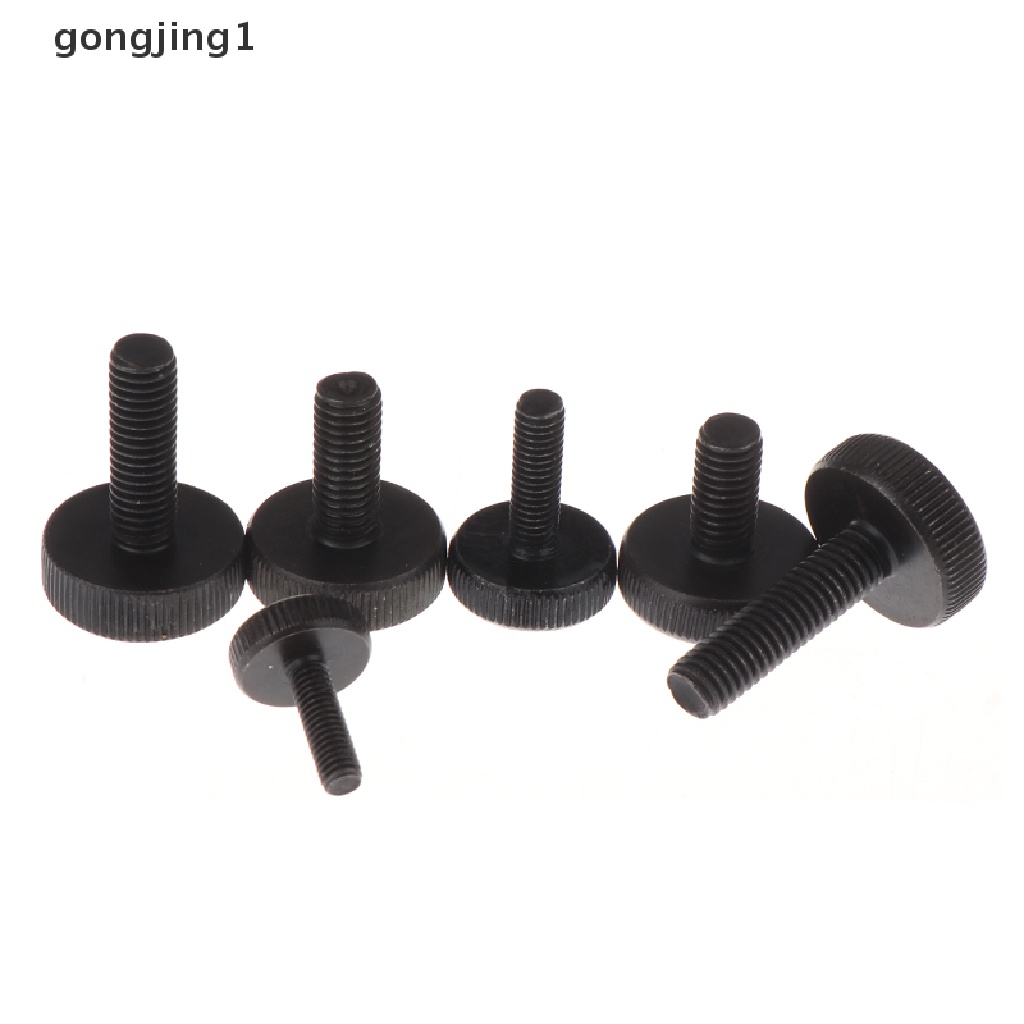 Ggg 10Pcs GB835 Hitam Baja Karbon Kepala Datar Thumb Screw Tangan Mengencangkan Sekrup Komputer Sekrup M3-M8 ID