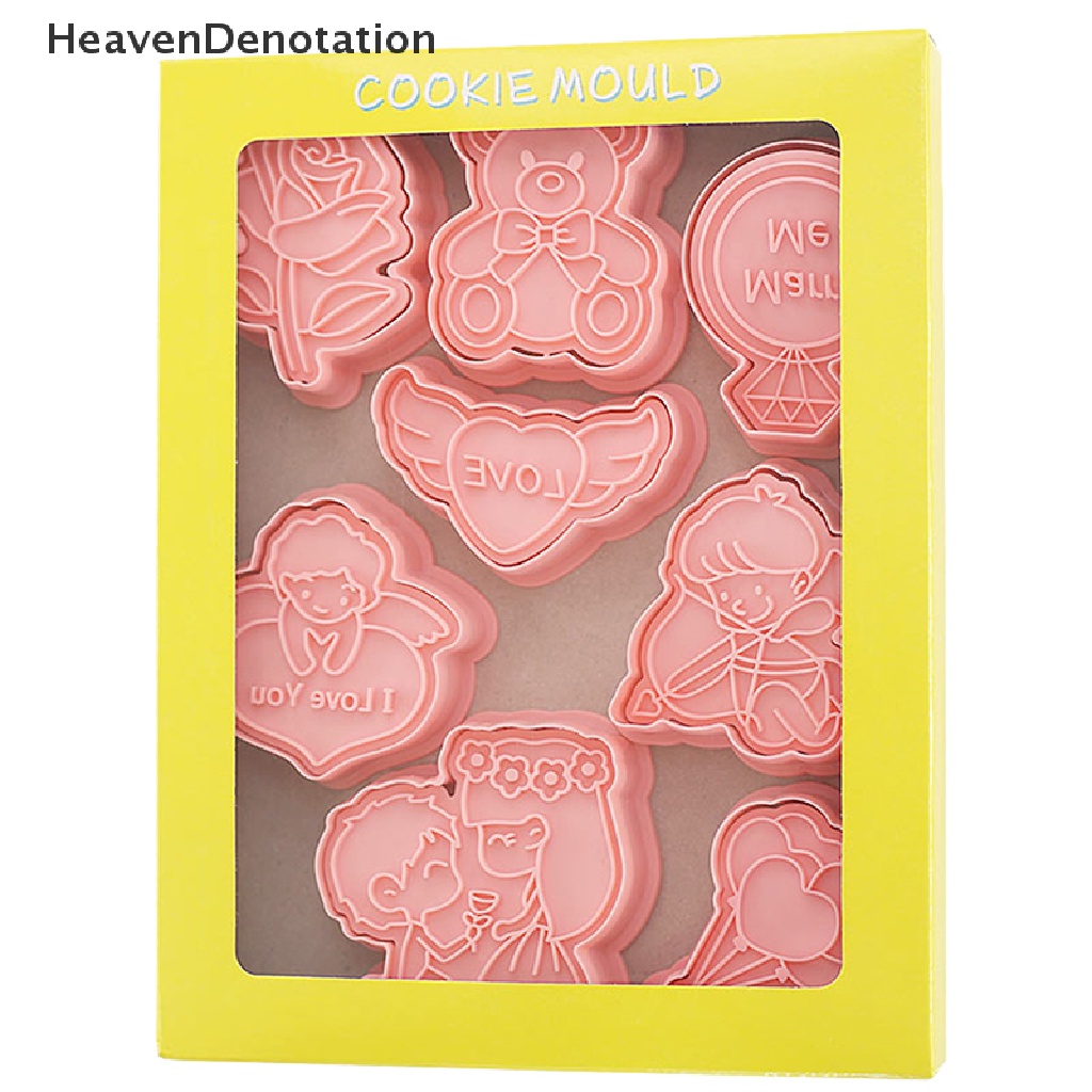 [HeavenDenotation] 8pcs 3D Kartun Cookie Cutters Valenes Day Biscuit Mold DIY Fondant Decorag Untuk Ulang Tahun Pesta Pernikahan Natal Cookies HDV