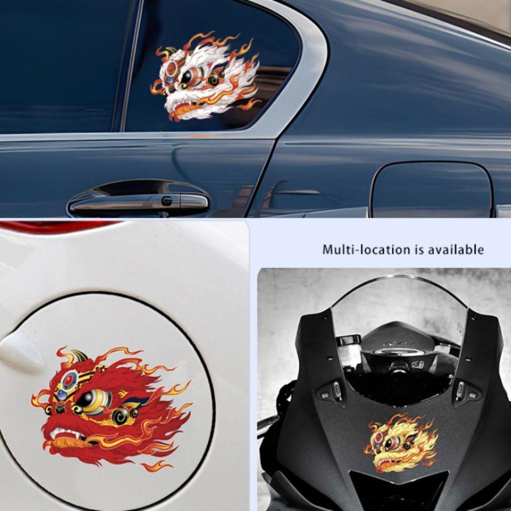 Lanfy Stiker Mobil Auto Pintu Jendela Fashion Aksesoris Mobil Interior Parts Produk Mobil Dekorasi Lion Dance Head Sticker