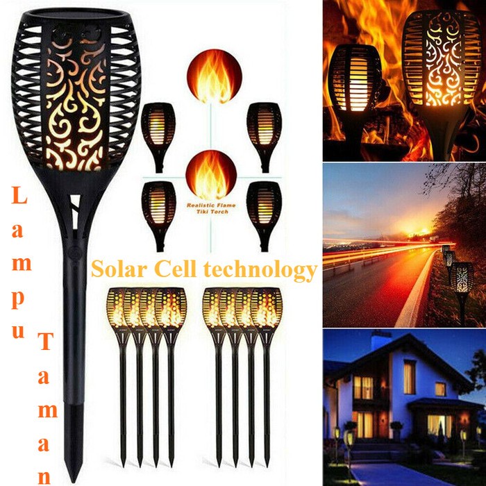 Terlaris Lampu Taman Obor Solar Led / Lampu Tancap Model Obor Tenaga Surya Led