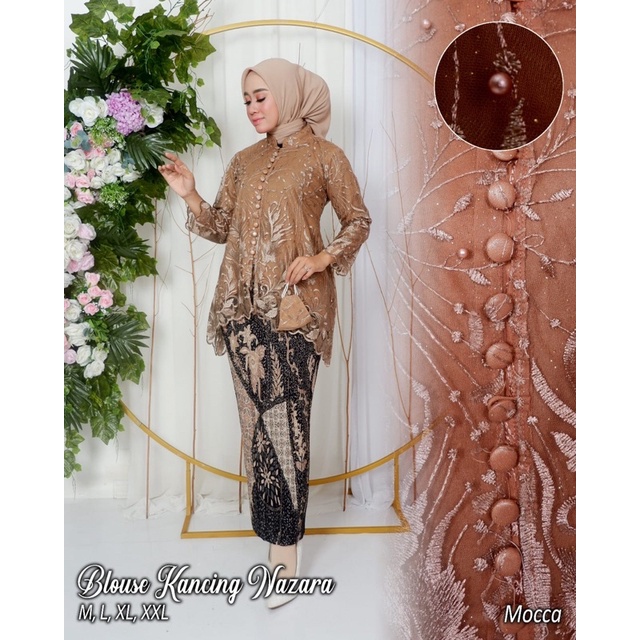 Permata Olshop / Kebaya Blouse Busui Brukat Kancing AD / Kebaya Busui Kancing Depan / Kebaya Wisuda / Kebaya Modern / Kebaya Lamaran