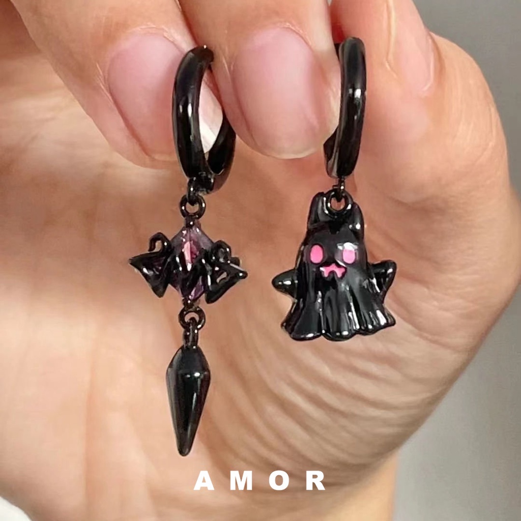 Anting Lucu Dan Lucu Anting Hantu Kecil Hitam ins Minoritas Manis Dan Keren