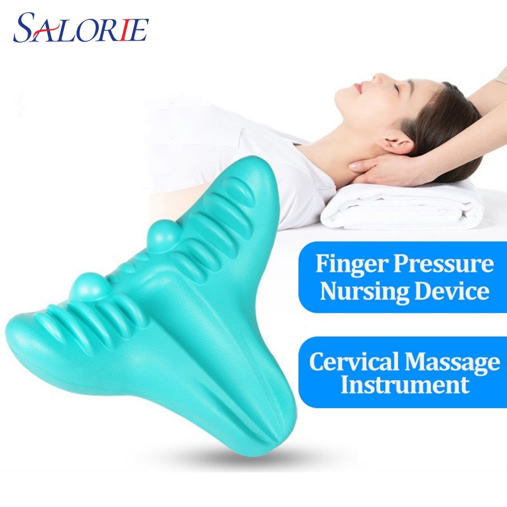 Salorie Neck Massage Pillow Neck Shoulder Cervical Chiropractic Traction Device Pillow Untuk Pereda Nyeri Tubuh Pijat Leher