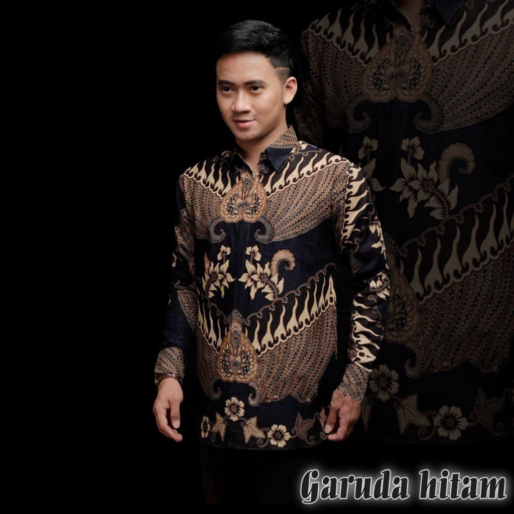 kemeja batik pria modern lengan panjang