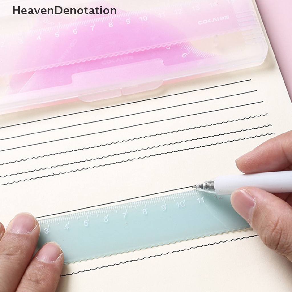 [HeavenDenotation] 4pcs Transparan Jelly Colored Plastik Penggaris Set Siswa Matematika Geometri Penggaris Set Untuk Penggaris Segitiga Penggaris Lurus Busur Derajat Paing Penggaris HDV