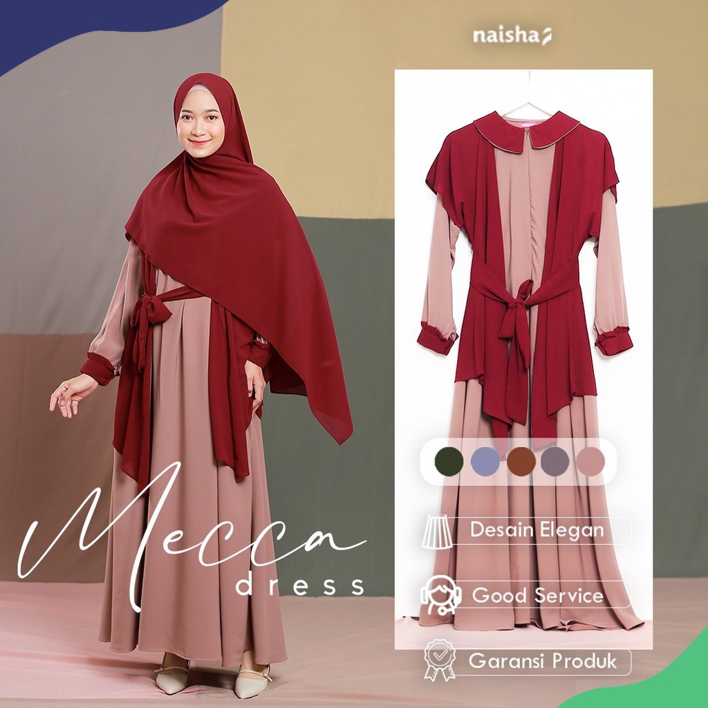 Naisha Official / Mecca Dress / Mecca Family Set / Gamis Couple / Gamis Mecca / Sarimbit Keluarga