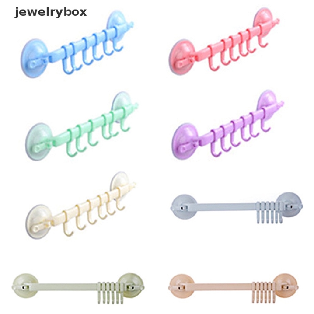 [jewelrybox] Adjustable 6kait Double Suction Cup Rak Gantungan Handuk Rak Gantung Holders Lock Type Sucker Bathroom Hook Organizer Butik