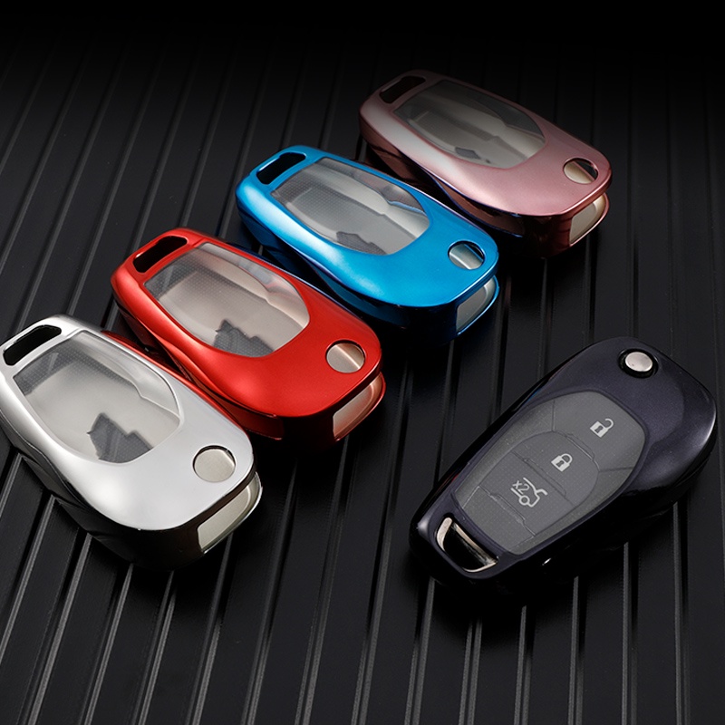 Tpu Car Flip Key Case Cover Shell Untuk Chevrolet Cruze Spark Sonic Camaro Volt Bolt Trax Malibu Aksesoris Pelindung Kunci