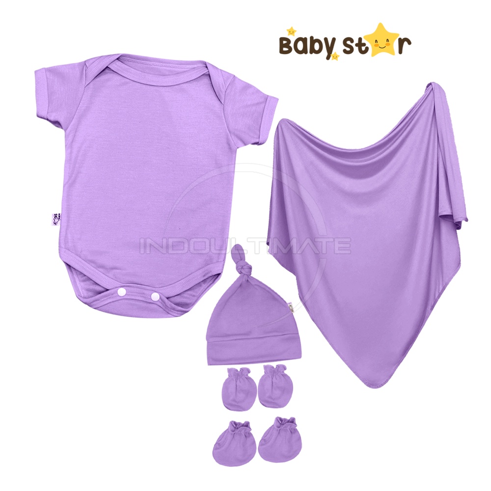 5in1 Paket Set Newborn BABY STAR Paket Baju Bayi Baru Lahir Paket Bedong Paket Newborn Lengkap Sarung Tangan + Sarung Kaki Paket Set Bayi Laki laki Perempuan Paket Hemat Paket Lengkap Murah Perlengkapan Bayi Baru Lahir BCS-2296JT