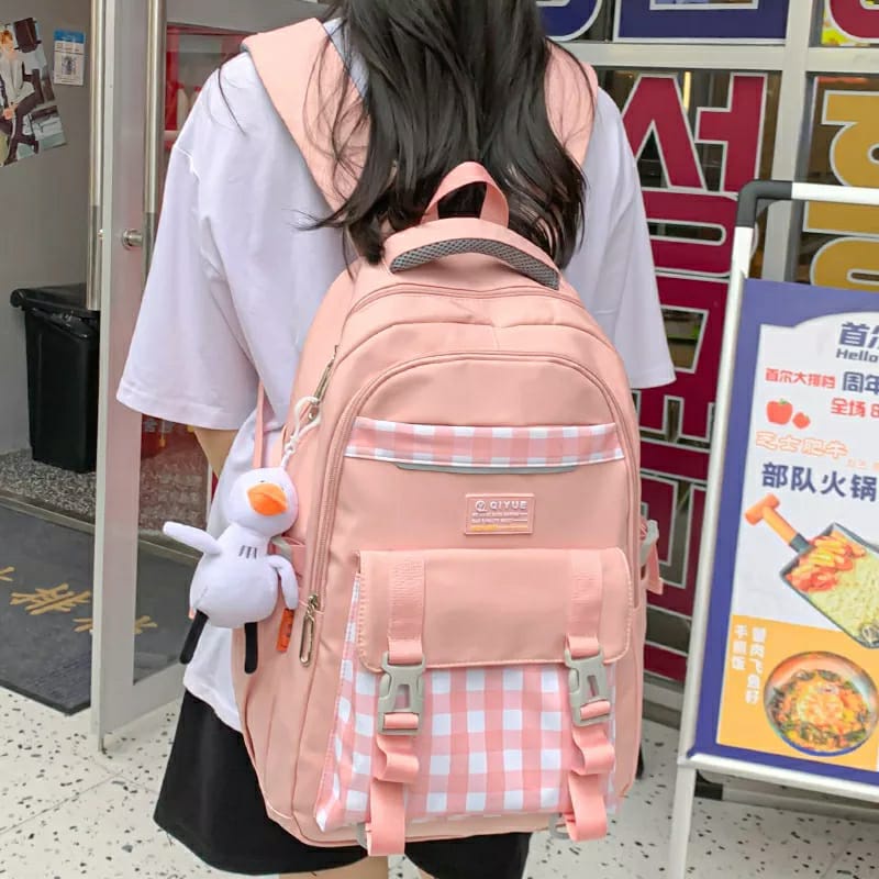 Rayhana - Tas Ransel Sekolah SD SMP SMA Kuliah Ransel Kekinian Motif Catur